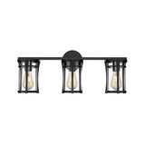 OVE Decors Joakim 3-Light Wall-Mount Vanity Light, Black Painted Finish