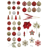 Christmas Tree Decorating Kit for Winter and Holiday Season, 170-Piece