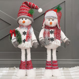 Plush Holiday Snowmen, Set of 2 (C) 16.5" (L) x 7" (W) x 26.7" (H)