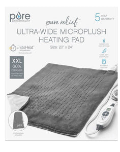 Pure Enrichment XXL Ultra-Wide Microplush Heating Pad, 20"x24" Electric Heating Pad