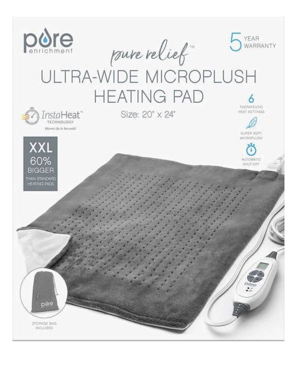 Pure Enrichment XXL Ultra-Wide Microplush Heating Pad, 20