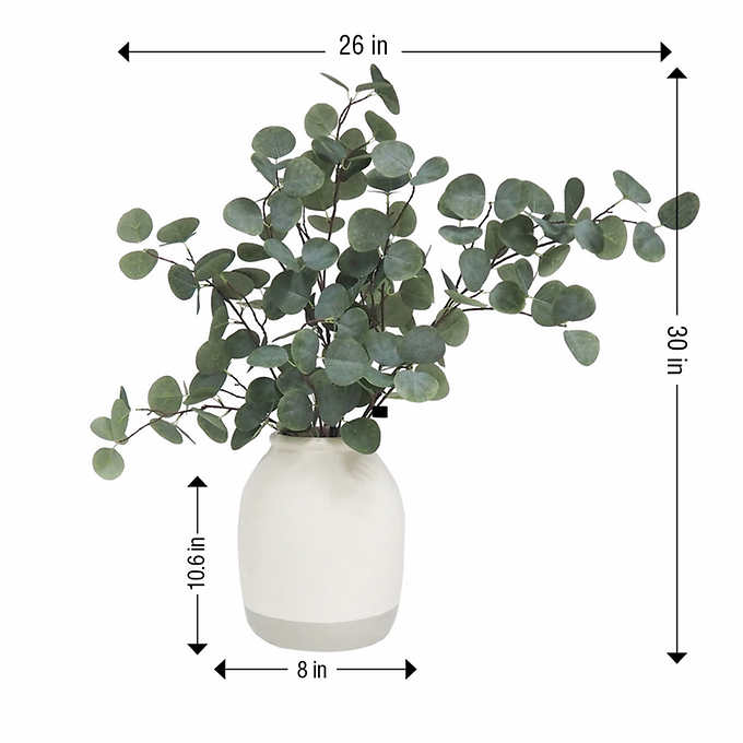 CG Hunter LifeLike factory Faux Eucalyptus Arrangement with Decorative Vase