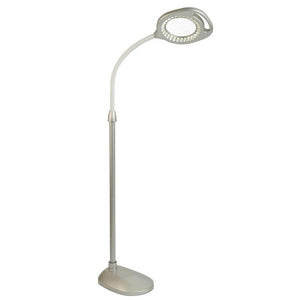 OttLite 2-in-1 LED Magnifier Floor and Desk Lamp with Flexible Neck, L 15.62" x W 7.87" x H 39.5"
