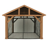 Yardistry Gazebo Pavilion Mosquito Mesh Kit, 14' x 12' Wood Pavilion