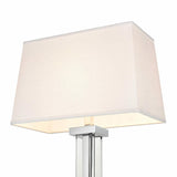 Bridgeport Designs 60" H Kate Crystal Panel Floor Lamp, Decor Foot Switch Rectangle Shade Off White Linen