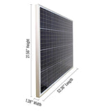 Massimo 100W Solar Panel With 10 AMP Charge Controller, 15.67" X 14"