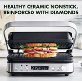 GreenPan Ceramic Nonstick Contact Grill Griddle, 7-in-1 Grill, Griddle and Waffle Maker