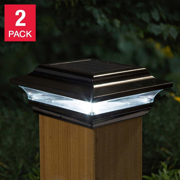 Classy Caps 4x4 Aluminum Imperial Solar Post Cap, 2-Pack Landscape Lighting