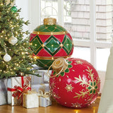 Oversized Bauble Ornament with LED Lights in 2 Design 20 Inches