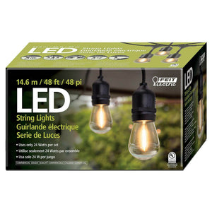 Feit Electric 48' LED Filament String Light Set, 48 FT 24 Bulbs