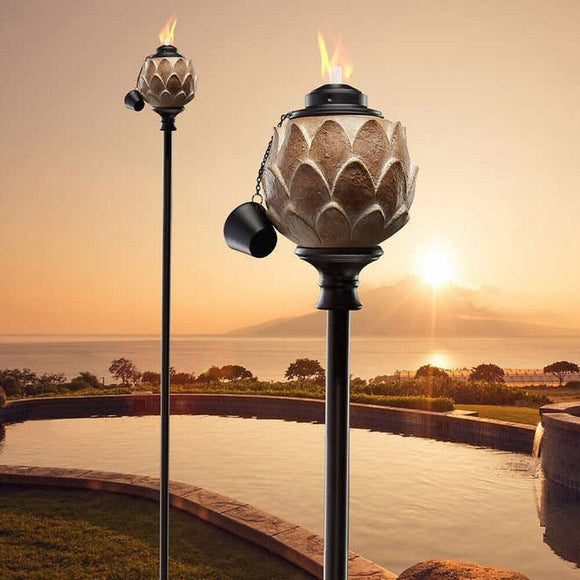 Stylecraft Patio Torch Set, 2-pack, 10 Ounce Steel Canister Torches Lighting