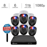 Swann Enforcer Security System, 8 Channel 6 Camera Wired 1080p Full HD 1TB DVR