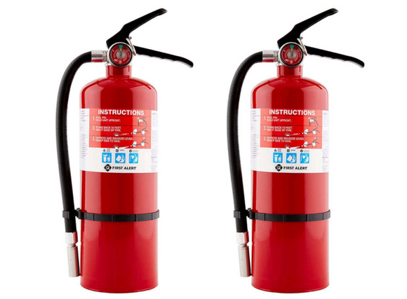 First Alert Rechargeable Fire Extinguisher, 2-pack, Home Business Car Safety