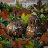 Desert Steel Mini Pumpkin Luminary Set, Halloween Decoration Copper Finish