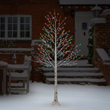 7' Multicolor LED Birch Tree,280 LED Lights,Color Select 14 Function Control Box