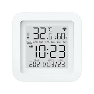 Tuya WIFI+Bluetooth Temperature And Humidity Sensor Indoor Hygrometer  Thermometer With LCD Display Works With Alexa Google Home