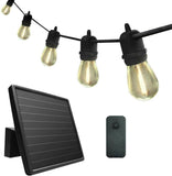 Sunforce 35' Solar String Lights with Remote Control, 15 LED Bulbs Outdoor Indoor
