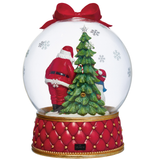 Holiday Santa Globe with LED Lights & Clock