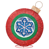 32" Snowflake Glitter Ornament w/LED Lights