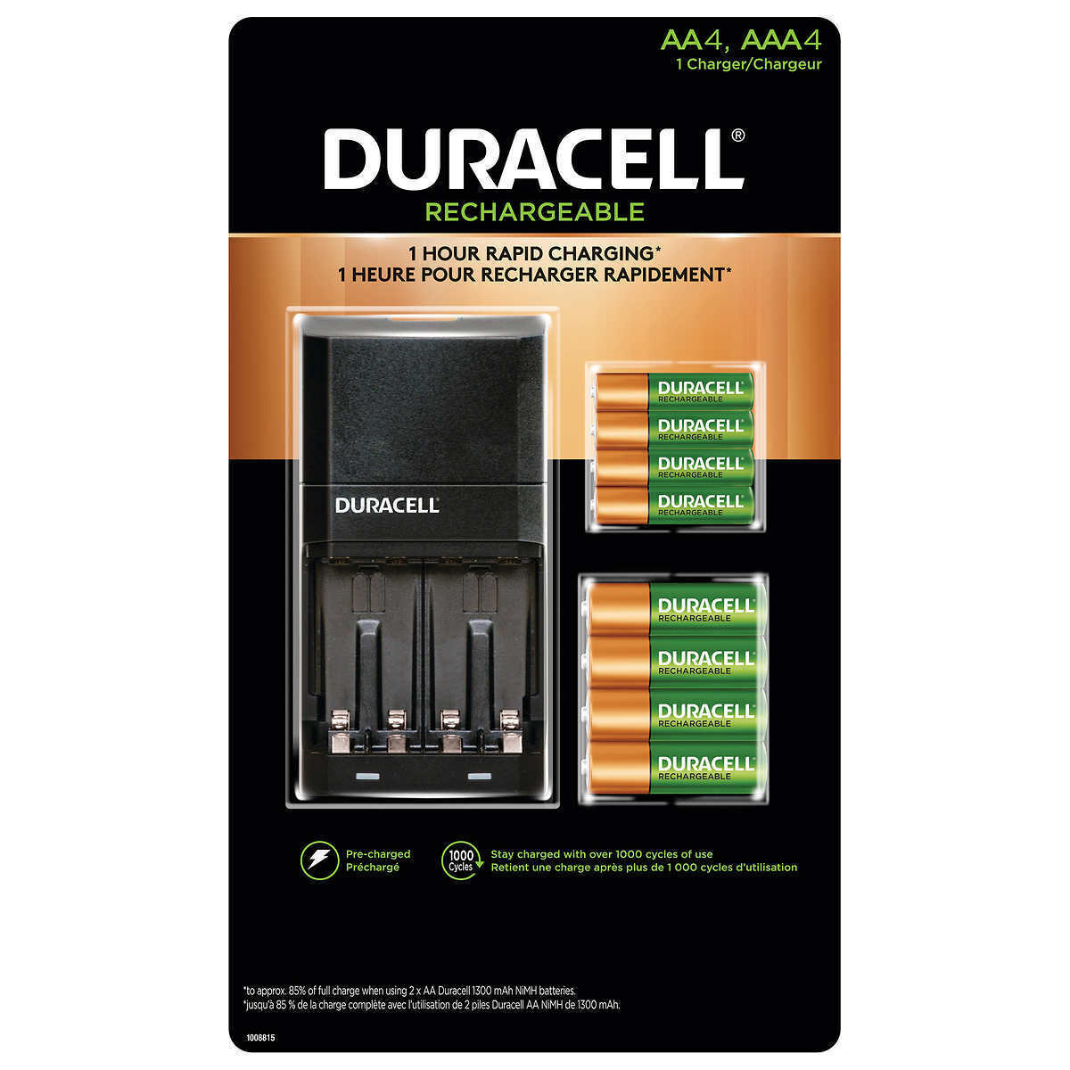 Duracell Rechargeable Batteries AA NiMH 2500mAh DX1500 Pack of 8