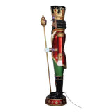 6Ft LED Polyresin Christmas Nutcracker with Music, 19.5 in × 20.5 in × 72 in