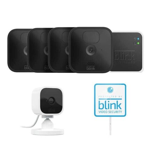 Blink 5 Camera Security System, 4 Outdoor Battery 1 Indoor Cam
