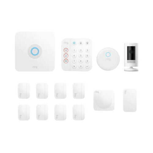 Ring Security Alarm 14-piece Kit, Gen 2  with Stick Up Cam, Smoke/Co Listener and Range Extender