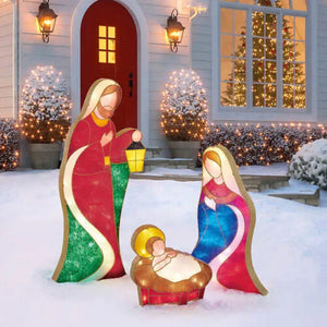 54" Nativity Scene Set with 240 LED Lights, Christmas Holy Holiday Decoration